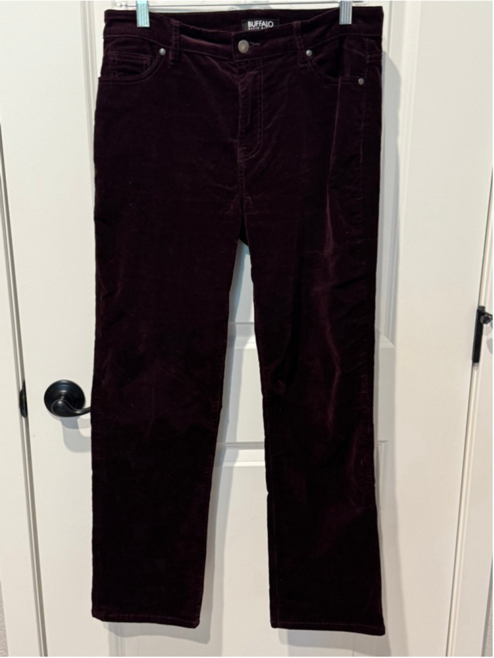 Women's Buffalo David Bitton Nyla Straight Leg Corduroy Pants Size 8 Burgundy